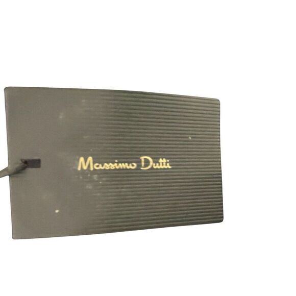 Massimo Dutti Women Mini Pinafore Dress L Black Wool Blend Knit 6657/631 NWT - Picture 6 of 15